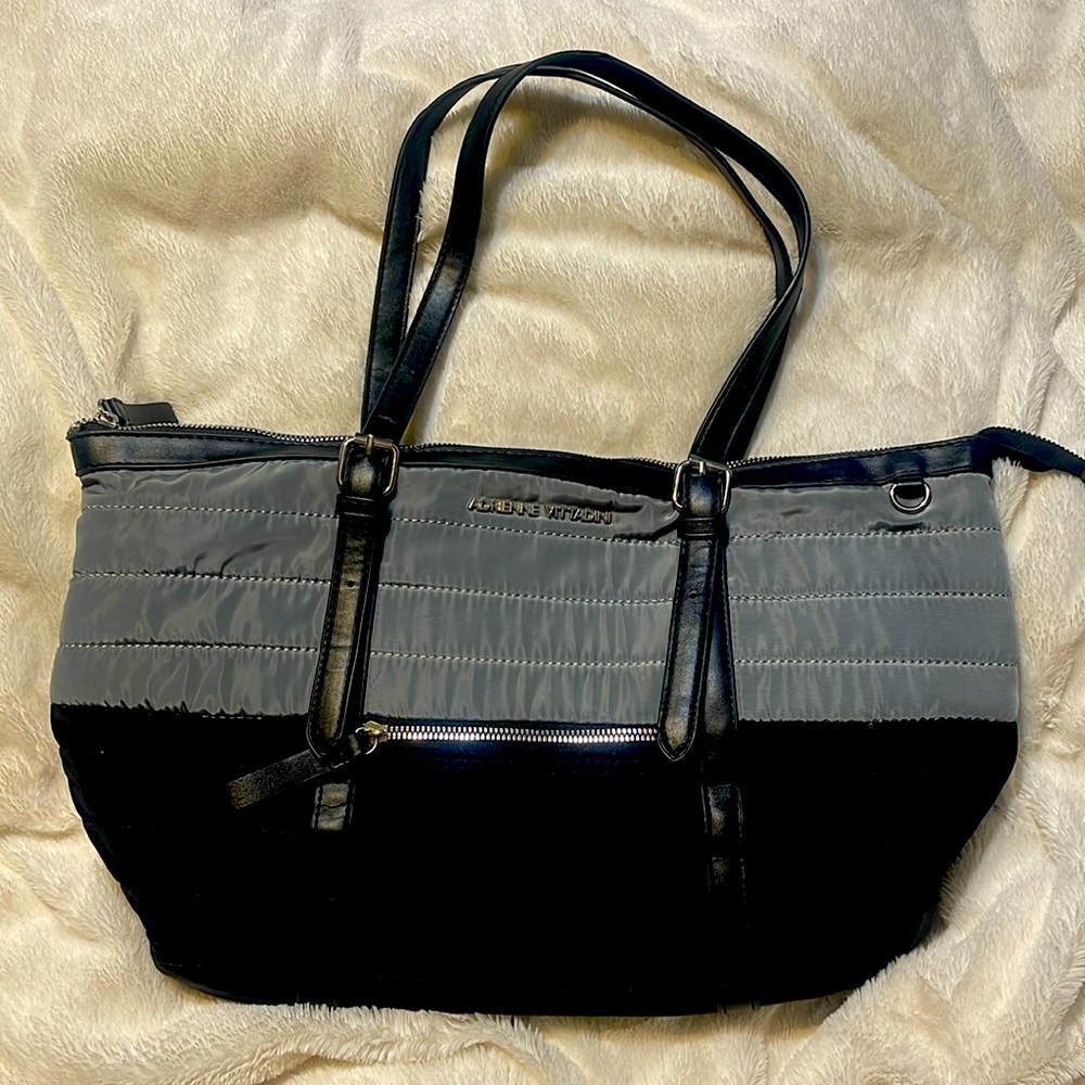 Grey and Black Adrienne Vittadini Purse